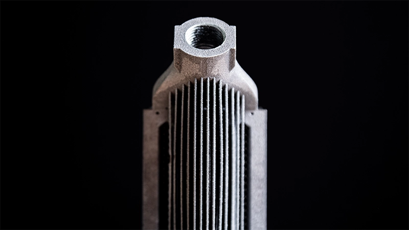 A 3D printed metal heat exchanger with complex geometric features